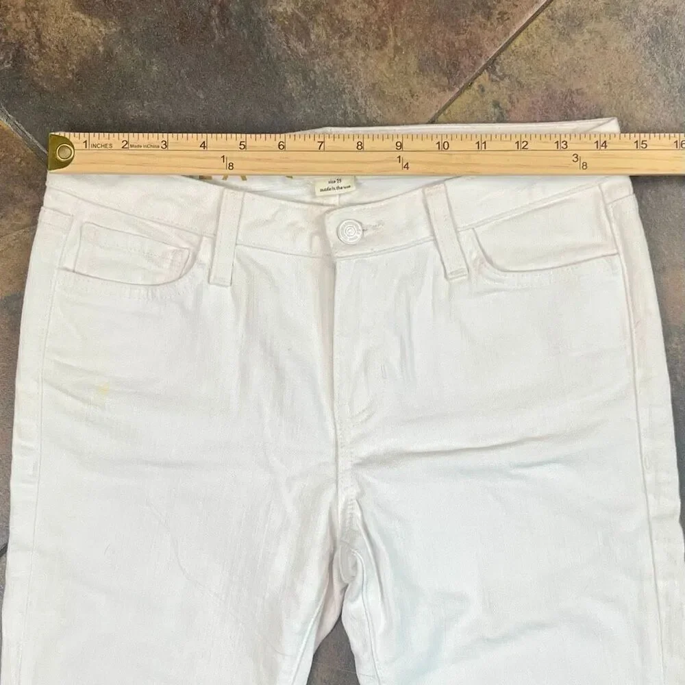 Kate Spade Broome Street White Mid Rise Straight Leg Jeans 29